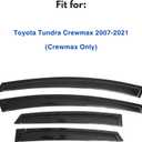 IG Window Visors Fit for 2007-2021 Toyota Tundra Crewmax, Out-Channel Rain Guards Vent Wind Deflectors 4PC, Truck Accessories for 07-21 Tundra Crewmax (Full-Size Cabs)