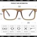 Fashion Square Glasses for Women Men Flat Top Square Blue Light Glasses Non-Prescription Clear Lens Eyeglasses (Clear Brown)