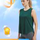 baleaf Women's Sleeveless Workout Tops Athletic Racerback Tank Top High Neck Yoga Running Shirts Loose Fit Gym Tennis Teal Green S (Green)