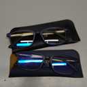 EASY READ 2 Pairs Sporty Style Reading Glasses for Men，Rectangular TR90 Blue Light Blocking Readers with Spring Hinge(Magnification 1.75,Black/Blue)