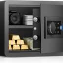 AEGIS Biometric Fingerprint Home Safe, 1.0 Cubic Feet Small Digital Security Hidden Safe Quick Access Unlock with Fingerprint/Keypad/Key for Cash, Jewelry, Document