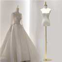 Female Mannequin Torso, Display Dress Form Mannequins, Size: S/2~4 55~75in Adjustable Height Wedding Dress Manikin Body, Stability Gold Metal Stand Table Maniquine for Clothing Jewelry Display