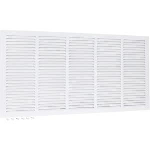 EZ-FLO 30 x 14 Inch (Duct Opening) Return Air Vent Cover for Wall or Ceiling, Solid Steel Return Air Grille, HVAC Vent Cover, White, 61650