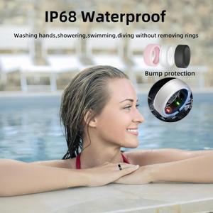 Smart Ring for Women Men, Health Fitness Tracker Rings, IP68 Waterproof, Long Lasting Batteries Sleep Ring with Charging Case and Protector, Remote Photography, No App Fees (Silver, 8#)