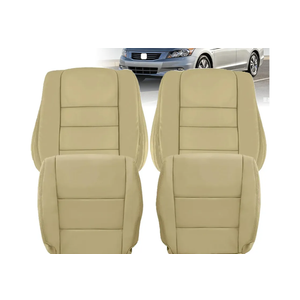 Tan Front Driver ＆ Passenger Bottom & Top Replacement Seat Covers Microfiber Leather For 2 Sits