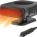 200W Car Heater, 12V Auto Part Vehicle Heater That Plugs into Cigarette Lighter, Portable Car Heaters and Defroster Windshield Defogger, Heaters for Vehicles with 360 Degree Rotary Base (Black)