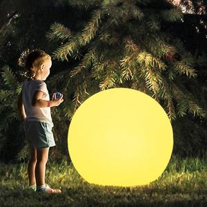 20-in LED Glowing Ball Light, Large Rechargeable LED Globe Orb Light w/Remote, Dimmable RGB Color Changing Globe Floor Lamp, Indoor/Outdoor Waterproof Mood Lamp for Home Garden Patio Lawn Party Decor