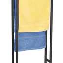 Standing Towel Racks for Bathroom, 2 Tier Bathroom Floor Free Standing Towel Rack, Tall Enough Pool Bath Drying and Dispaly Outdoor Stand for Storage, Black Freestanding Blanket Holder, ALHAKIN