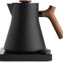 Fellow Corvo EKG Pro Studio Edition Electric Tea Kettle - Quick Heating, Precise Temperature Control, Scheduling, Built-in Brew Timer - Matte Black with Walnut Handle - 0.9 Liter