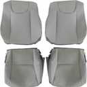 GXARTS Driver & Passenger Side Bottom & Top Lean Back Perforated Seat Cover Microfiber Leather Gray Compatible with Lexus RX 350 2010 2011 2012 2013 2014 2015