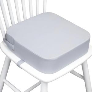 Toddler Booster Seat for Dining Table, Portable Kids Booster Seat with Safety Buckles Portable Increasing Booster Cushion with Non-Slip Bottom (Light Gray)