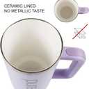 PURELY 40 oz Ceramic Lined Insulated Tumbler with Handle, Leak Resistant 2-way Lid and Straw, Ceramic Lined Travel Mug (Purple, 40oz)