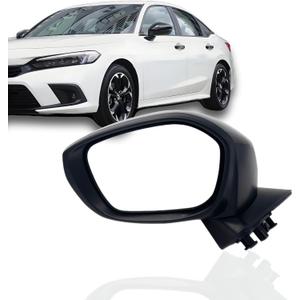 Left Driver Side Mirror Compatible With 2022-2024 Honda Civic Sedan Hatchback 3-Pins Manual Folding Non Heated Rear View Door Mirror Black