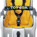 Topeak BabySeat II (Without Rack)  Bike Seat with Wrap-Around Protection, Dual Suspension System, Adjustable Harness & Footrests, Roll Bar Handle, CPSIA, Durable Polymer Frame