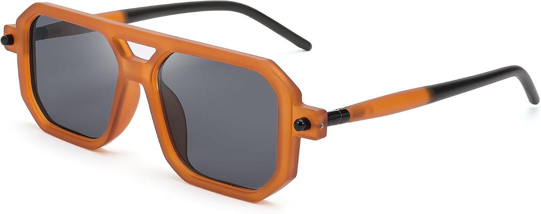 FEISEDY Vintage Square 70s Flat Aviator Sunglasses Women Men Classic Retro Stylish Frame UV400 Sunglasses B2622