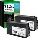 80ml Twin Packs Black 712XL 712 XL 712 Ink Cartridge Use for DesignJet T210 T230 T630 T650 Studio Plotter Printers (Black)