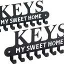 YAYANGATMG 2 Pack Key Holder Wall Mount for Wall with Install Screw, 8 Hooks Ready to Hang, Key Hanger Decor for Kitchen, Entryway, Hallway, Bedroom, Doorway