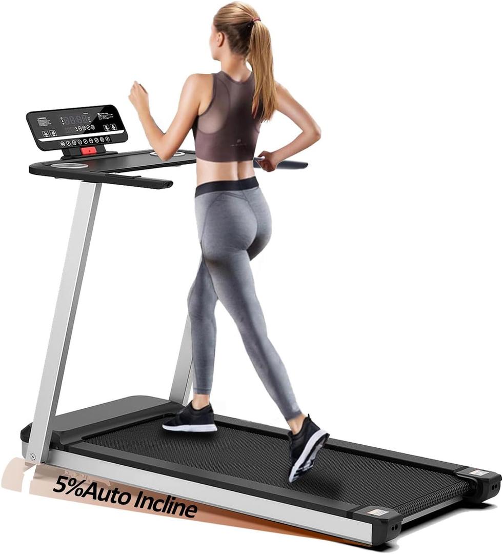 Premium Home Treadmill with Incline  Supports Up to 265 lbs, Adjustable Incline for Maximum Calorie Burn, High-Performance Treadmill for Fitness Enthusiasts  Elevate Your Workout (Silver Black)