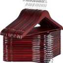 StorageWorks Wooden Hangers 30 Pack, Wood Coat Hangers for Closet, Heavy Duty Clothes Hangers for Suits, Shirts, Pants, Jackets, Dark Cherry Color