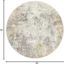 UERMEI 6ft Round Area Rug Living Room Rugs - 6x6 Washable Neutral Modern Abstract Soft Thin Rug Indoor Floor No Slip Rug Carpet for Bedroom Under Dining Table Home Office Decor - Golden Grey