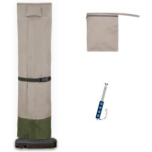 Rachmi Patio Cantilever Umbrella Cover for 9-13 Ft Umbrellas, 600D Water-resistant UV & Fade Resistant Cover Fits Round / Square Outdoor Garden Offset Parasol with Zipper & Rod, Khaki-Green