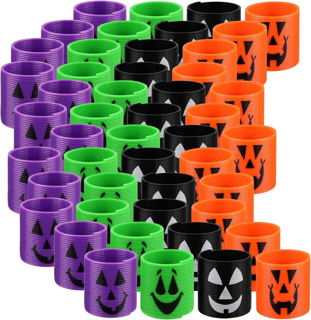 Pack of 48 Magic Springs for Halloween Party Favors, Mini Magic Springs Toys for Kids-Perfect for Trick or Treat Party Supplies