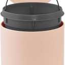 Glad Small Trash Can, 1.2 Gallon | Round Stainless Steel Garbage Bin with Soft Close Lid & Step Foot Pedal | Metal Waste Basket with Removable Inner Bucket, Rust