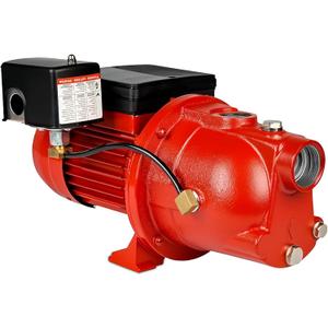 Red 97080701 3/4HP Shallow Well Jet Pump, RL-SWJ75, 30-50 PSI, 115V/230V 13 GPM Dual Voltage Cast Iron Self-Priming Pump