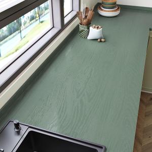 Sage Green Wood Contact Paper for Kitchen Countertop Peel and Stick Textured Wallpaper Removable Wood Grain Contact Paper 15.75"x78" Waterproof Sticky Wallpapers for Cabinets Desk Wrap Wall