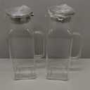 Netany 2 Pack 2 Liters/68 oz Square Glass Pitcher with Lid and Handle for Fridge, Iced Tea and Coffee Carafe Beverage Serveware, Heat Resistant Borosilicate Water Jug for Hot/Cold Drinks and Milk