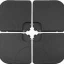 VECELO 4-Piece Heavy-Duty Cantilever Offset Patio Umbrella Base/Stand Outdoor, Square Plate Set with Lock Pins, Easy-Fill Spouts for Water/Sand, for Garden, Backyard and Poolside, Jet Black