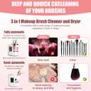 3 IN 1 Electric Makeup Brush Cleaner,Automatic make up brush cleaner machine with Makeup Brush Dryer,Portable USB Deep Cleaning for All Size Beauty Makeup Brush Set,Blush Brush