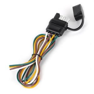 25 Inch 4-Way Flat Trailer Connector 16AWG, Water Dust Proof 4 Prong Wiring Harness with Zinc Terminals - 4 Pin Male End for Trailer Boat RV - Sealed Cover Included