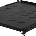 Aeons 1U 19-inch Fixed Rack Server Shelf Vented 4 Post Rack Mount Shelf 21.5 inches Adjustable Mounting Depth, for IT Data Network Cabinet Enclosure Equipment