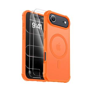 for iPhone Air Case [Compatible with MagSafe] [2X Screen Protectors] [Military Grade Drop Tested] Heavy Duty Magnetic Phone Case for iPhone Air 6.5",Orange