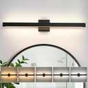 Linour 32 Inch Modern Bathroom Vanity Light - 26W Dimmable 5CCT LED Bathroom Light Fixture Over Mirror with Up & Down Lighting Black Bath Vanity Lights for Bathroom Restroom Bedroom