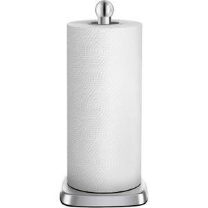 DAWNER SecureGrip Stainless Steel Paper Towel Holder Countertop, Paper Towel Stand, Dual-Weighted Suction Base for Kitchen & Bathroom (Brushed Nickel)