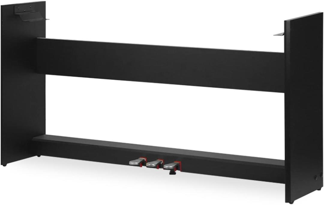 Wooden Furniture Stand With 3-Pedal Unit System Compatible for Yamaha P48 P85 P95 P105 P115 Digital Piano Keyboards, (Black)
