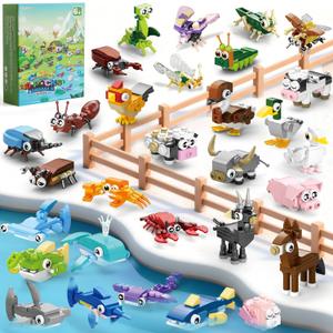 30 Packs Party Favors for Kids - 919 PCS Animal Building Blocks Toy Mini Sets Party Favors, Goodie Bags Stuffers Classroom Prizes Return Gifts Easter Bulk Gifts Boys Girls Student Ages 6+
