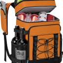 MIYCOO Cooler Backpack - 40 Cans Insulated Backpack Cooler for Men & Women, Portable 2 Leak Proof Compartments Coolers Bag for Beach Travel Picnic Lunch Hiking BBQ Camping (Orange)