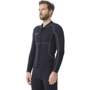 Hevto Men Wetsuit Tops and Vest 3/2mm Neoprene Jacket Surfing Swimming Front Zip Wet Suit for Water Sports (X-Small)