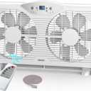 shinic Twin Window Fan with 9-Inch Blades Reversible Airflow, 3 Speeds, Thermostat Control, Fits 23.8"-37" Windows, Window Exchaust Fans for Home Bedroom, ETL Certified