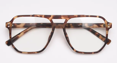 livho Vintage Aviator Blue Light Blocking Glasses, Fashion Oversized Frames with UV Protection Coating, Unisex Design (Brown)