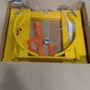 Drum Grabber 1500lbs Capacity Single Fork Mounted Drum Gripper, Hinged Folding Arm Design for 55 Gallon Drums up to 22.4" Diameter, Yellow