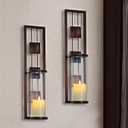 Shelving Solution Wall Sconce Candle Holder Metal Wall Decorations for Living Room, Bathroom, Dining Room, Set of 2