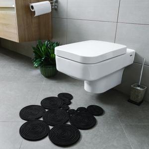 Boho Jute Bath Mat | Handmade Washable Toilet Rug | Modern Bathroom Rug | Double Sided Woven Boho Bathroom Decor | 23.6 x 15.7 inches (Black)