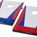 Amazon Basics Portable Cornhole Set, Outdoor Game Bean Bag Toss with Carrying Case, Blue/Red