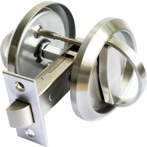 304 Stainless Steel Door Knobs Ring Doors Pulls Corridor Hidden Recessed Cup Handle Install Pocket Door Lock Privacy Sliding Door Latch, 1 Set Doorknobs (Silver)