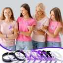 200 Pcs Domestic Violence Awareness Silicone Bracelets Bulk Purple Ribbon Awareness Bracelets Motivational Rubber Bracelet for Men Women Charity Events