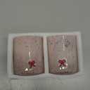 Ovveroche 2 Pcs Pink Bow Icon Juice Glass 14 oz Bow Reusable Stemless Icon Drinking Glasses Cups for Birthday Wedding Party Supplies Gift